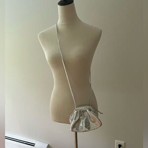 NWOT Silver metallic crossbody (adjustable strap can be any length)